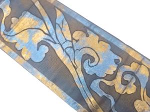 抽象花模様織り出し　袋帯